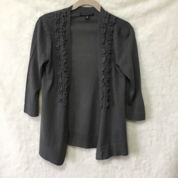 Banana Republic Gray Ruffled Cardigan - Picture 1 of 11